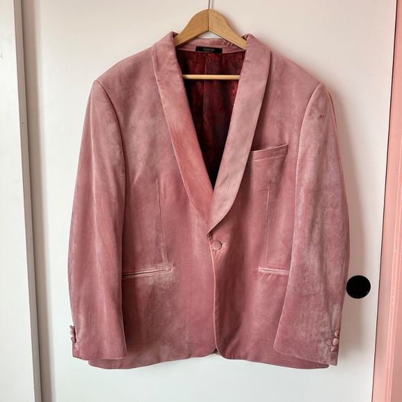Azarman Other - Pink Velvet Azarman Tuxedo Blazer